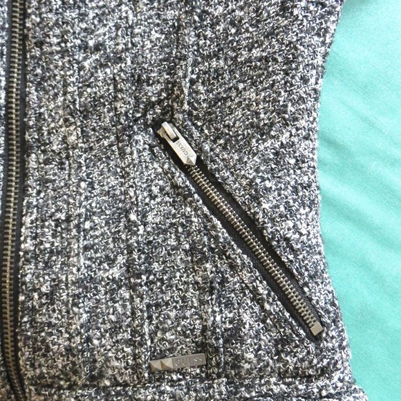 Black and White Moto Jacket Guess Vintage 90's Style Wool Blend.......325 - Picture 7 of 15